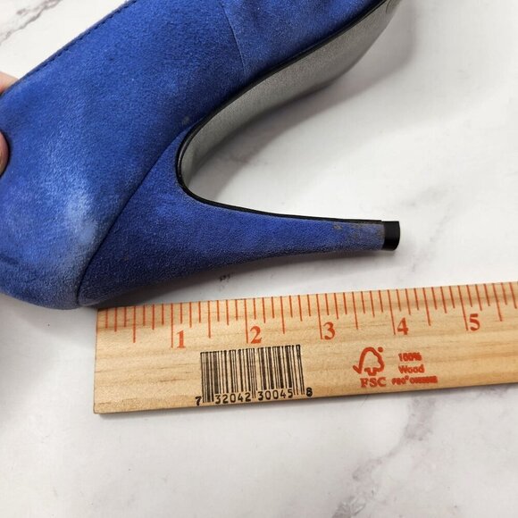 Jessica Simpson Stiletto Heels Blue Suede Shoes Evening Cocktail Pumps Women's 7 - Picture 8 of 8